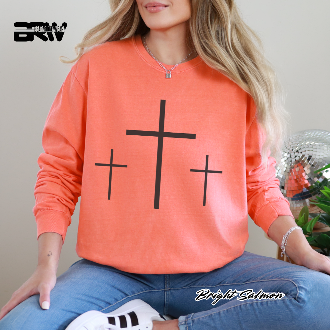 'Three Cross' Faith Long-Sleeve Tee
