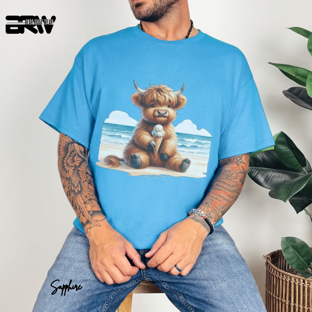 'Highland Cow-Ice Cream' Summer T- Shirt