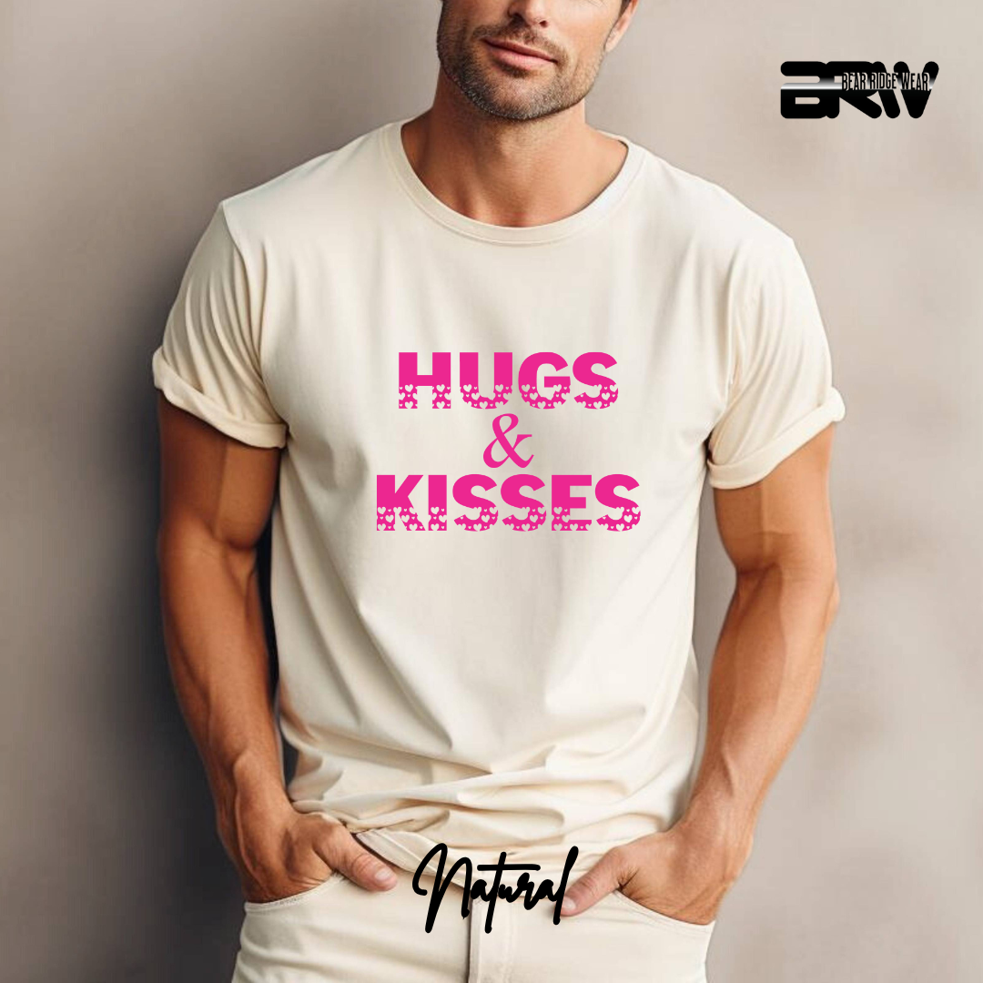 ‘Hugs and Kisses' Pink Stroke T-Shirt