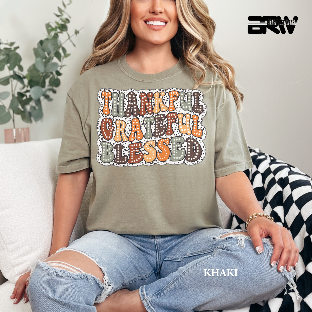'Thankful Grateful Blessed' Fall Tee