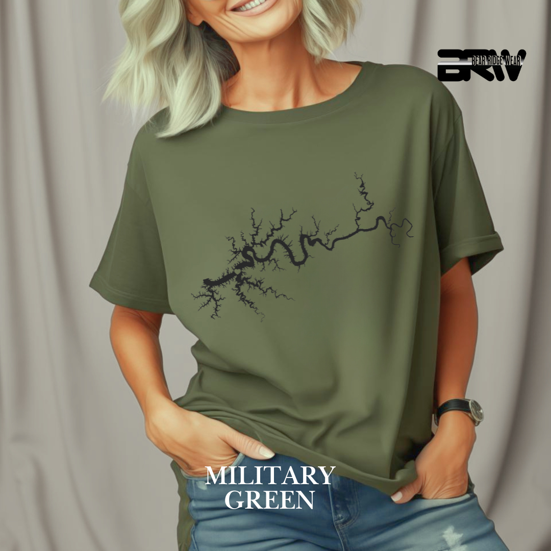 "Black Lake Cumberland" Map Tee