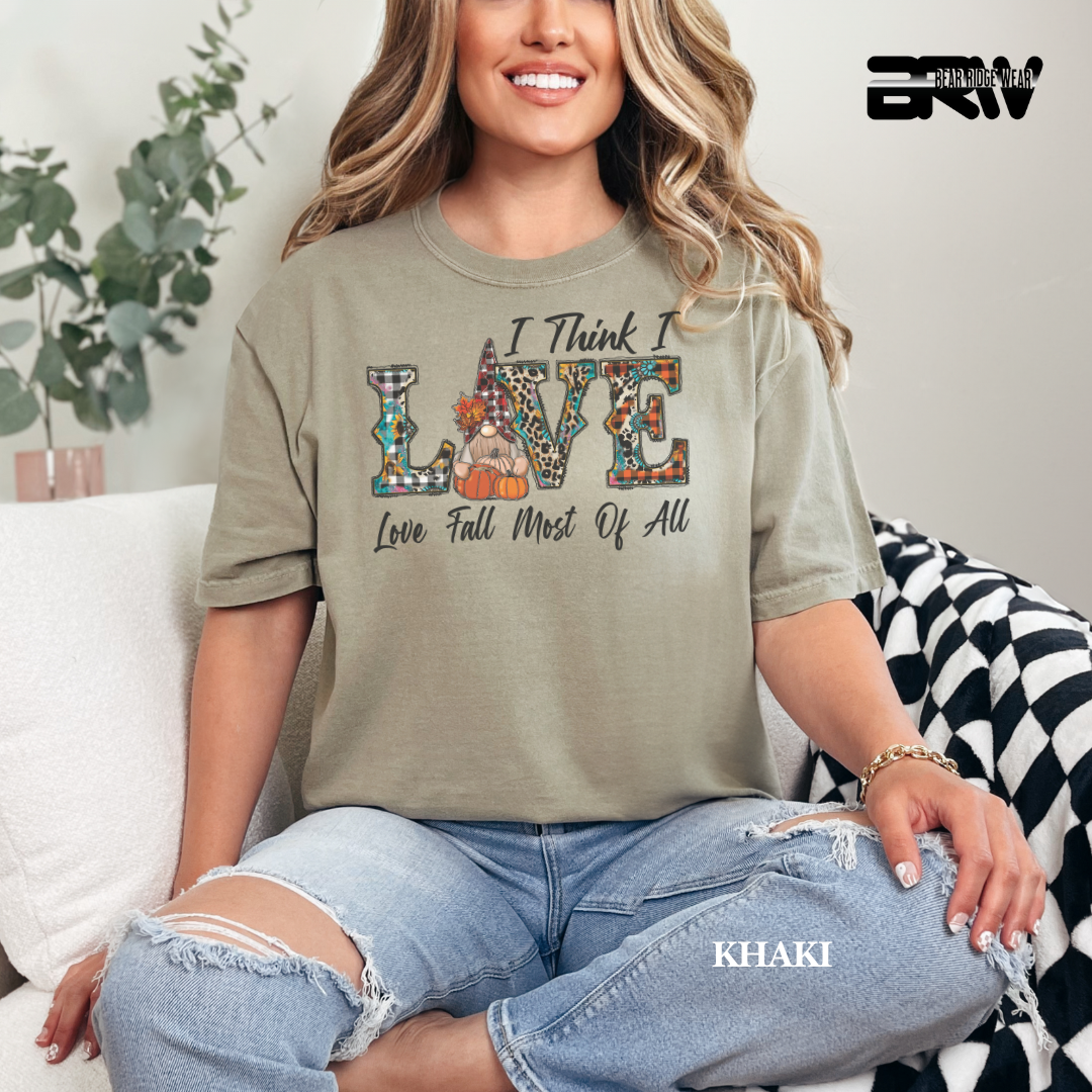 'Love Fall Most Of All-Gnome' Fall Tee