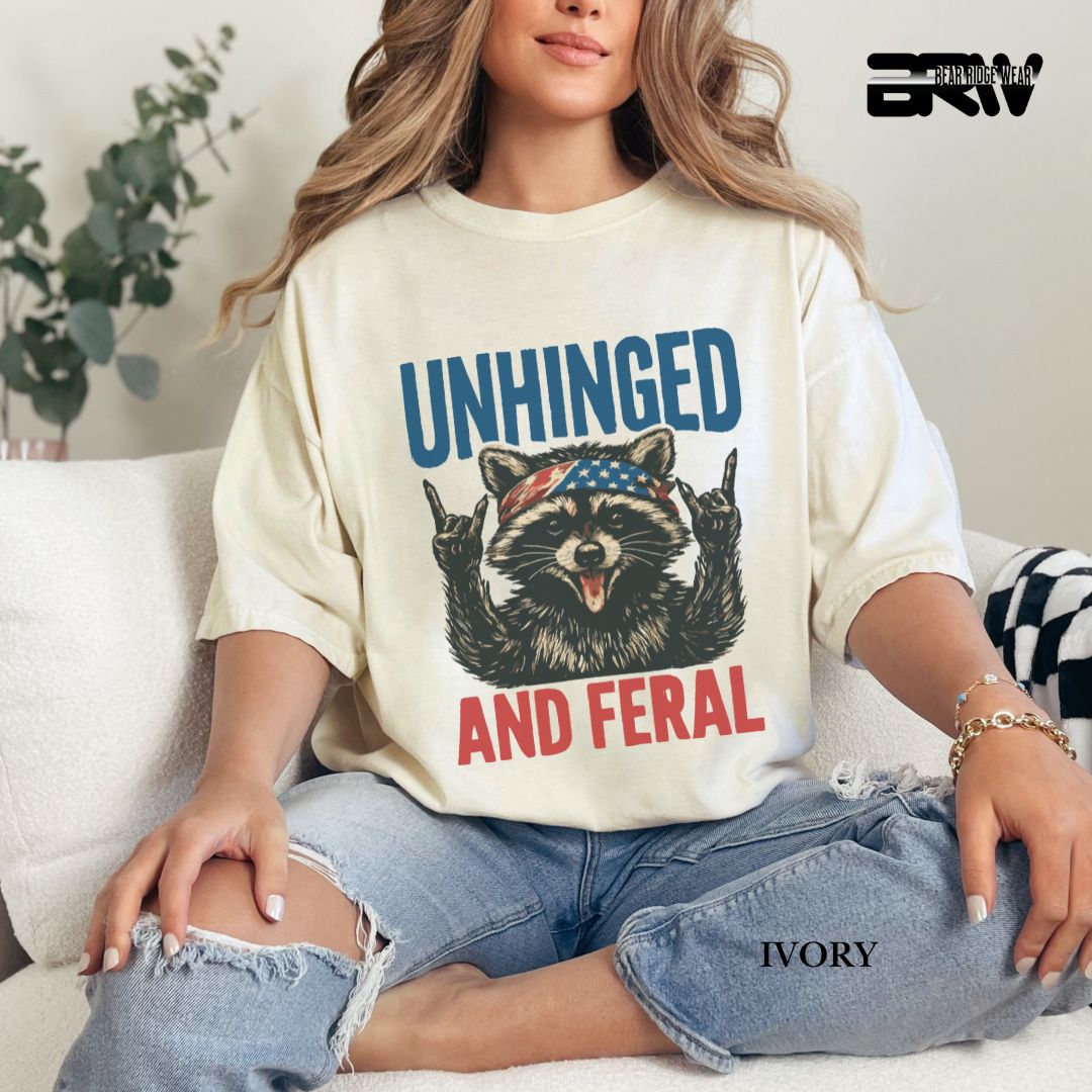 Unhinged and Feral-Raccoon- Patriotic Tee