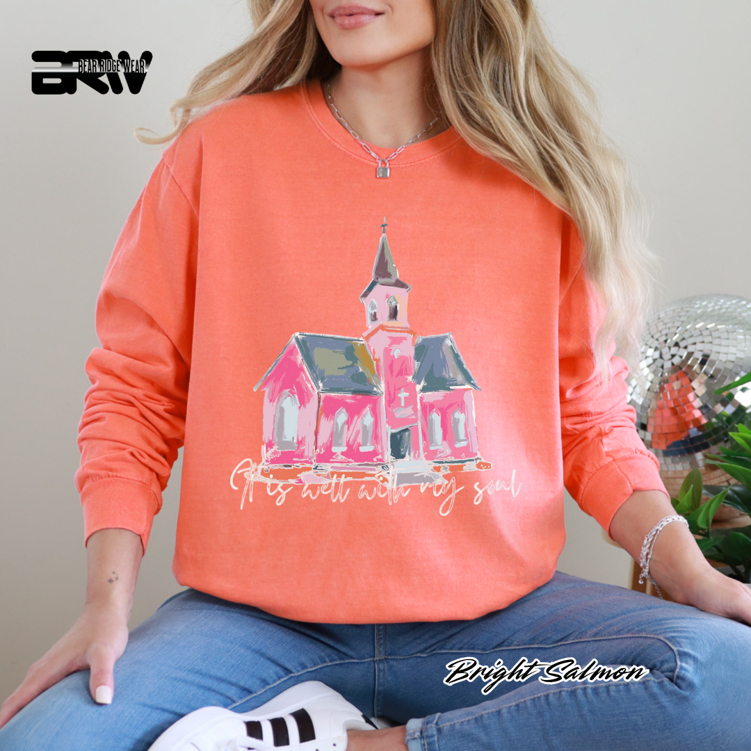 'It Is Well With My Soul' White Faith Long-Sleeve Tee