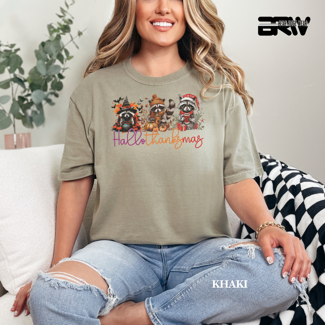 'Hallothanksmas-Raccoons' Fall Tee