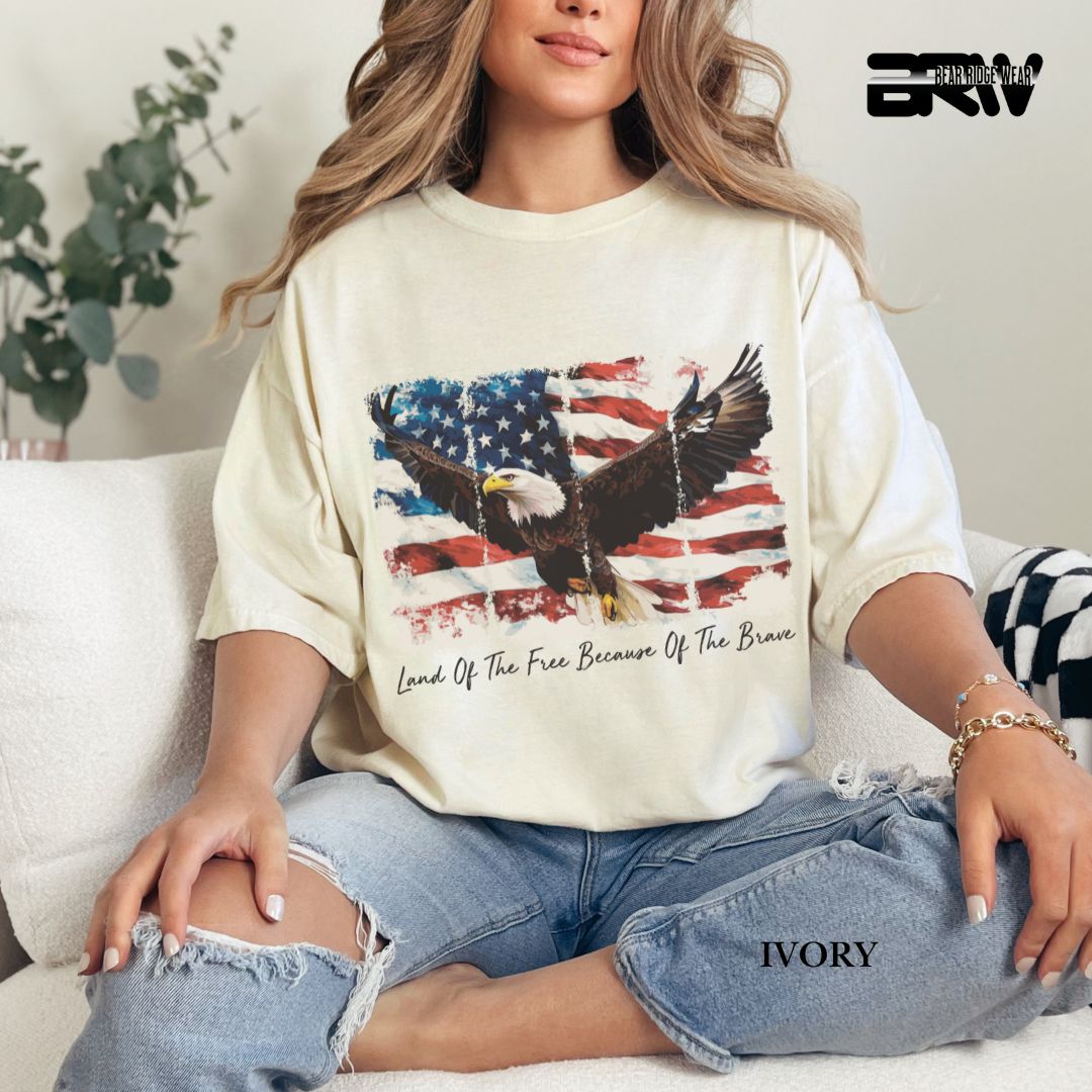 Land Of The Free-Eagle- Patriotic Tee