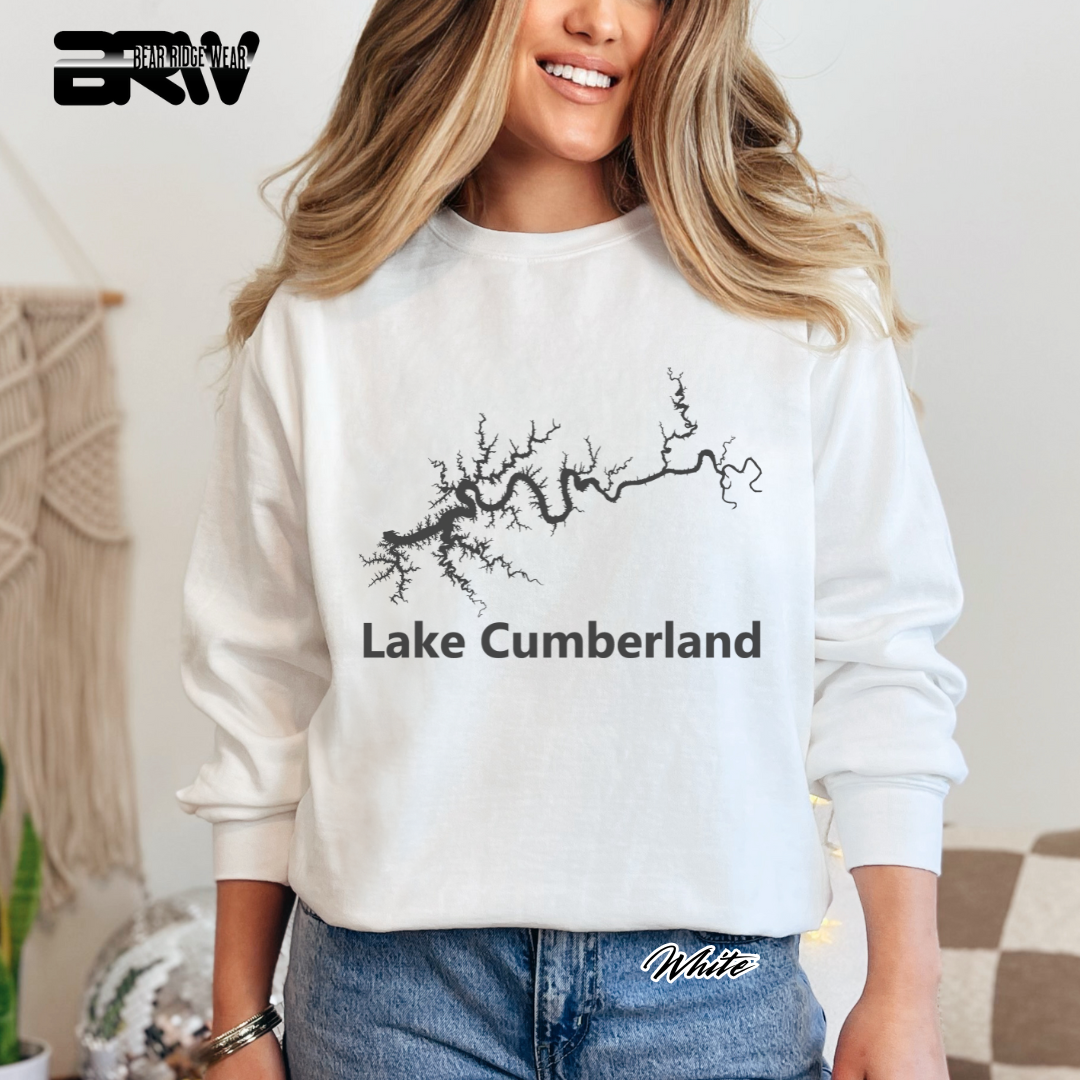 'Black Lake Cumberland Map' Crewneck Sweatshirt