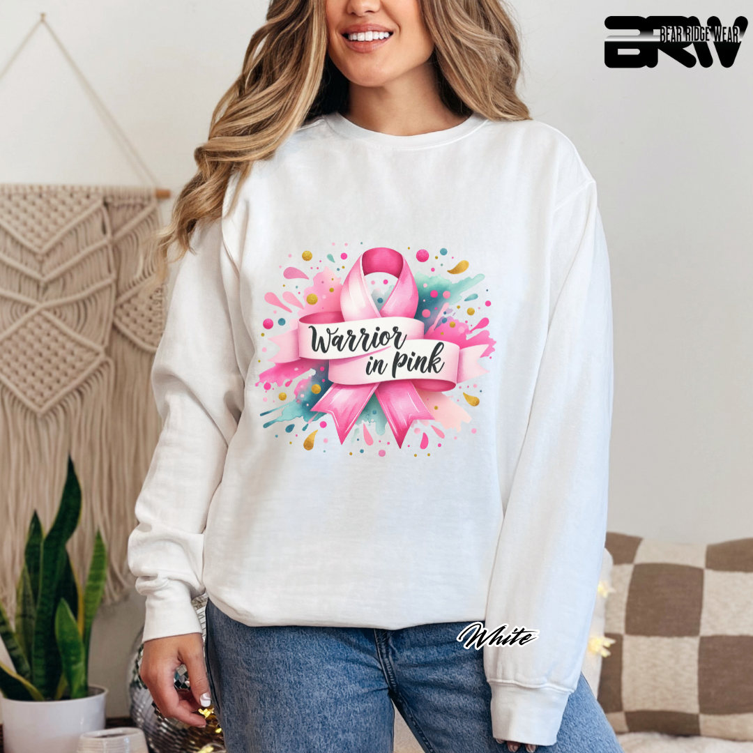 'Warrior In Pink' Awareness Crewneck Sweatshirt
