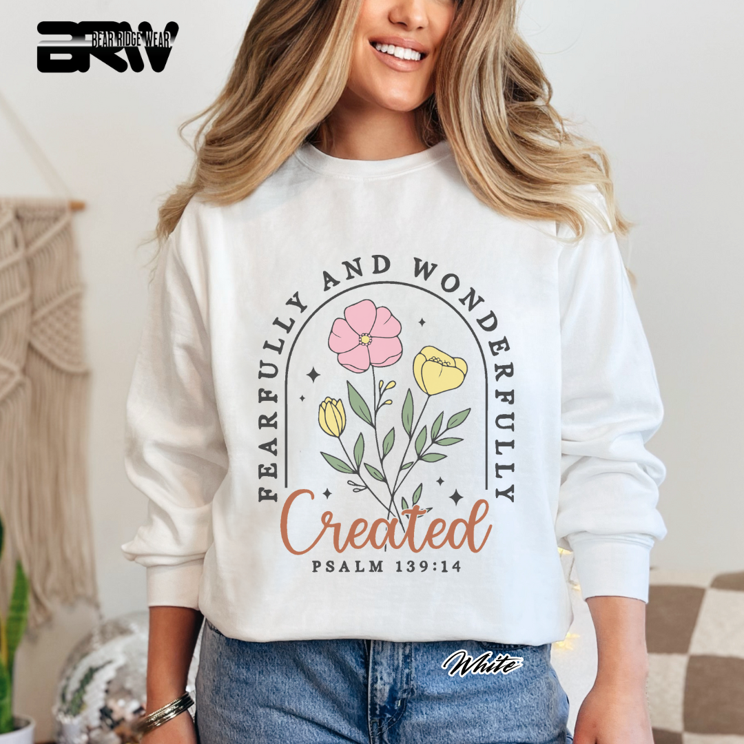 'Fearfully and Wonderfully Created' Faith Long-Sleeve Tee