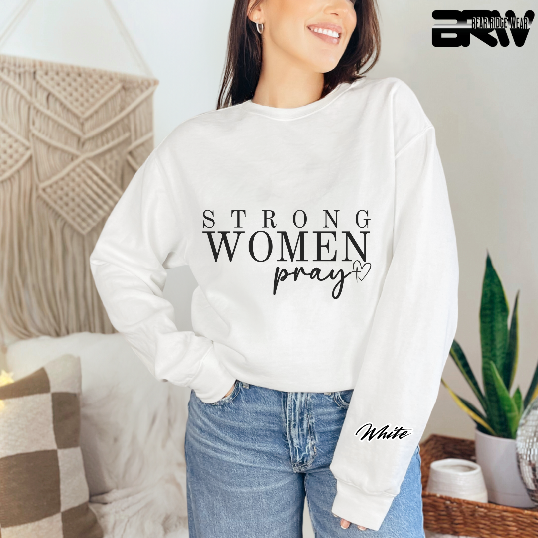 'Strong Woman Pray' Crewneck Sweatshirt
