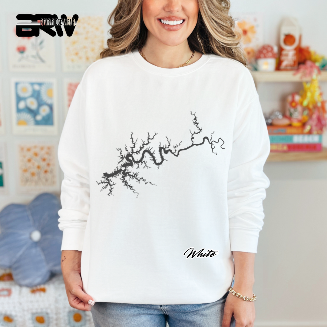 'Lake Cumberland Map' Crewneck Sweatshirt