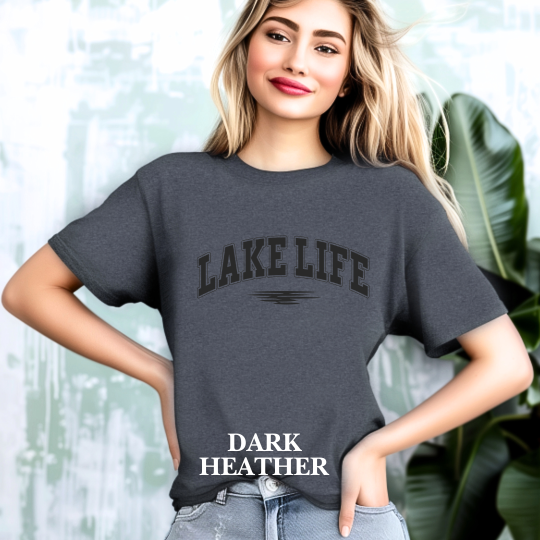 "Black  Stroke Lake Life" Tee
