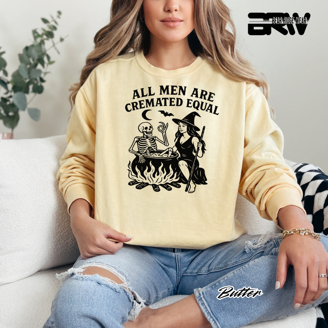'All Men Are Cremated Equally' Fall Crewneck Sweatshirt