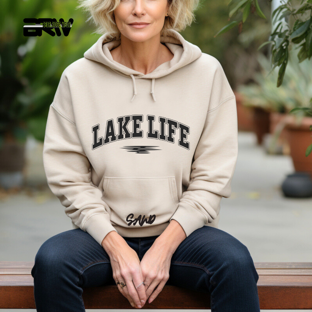 "Black Stroke Lake Life" Hoodie