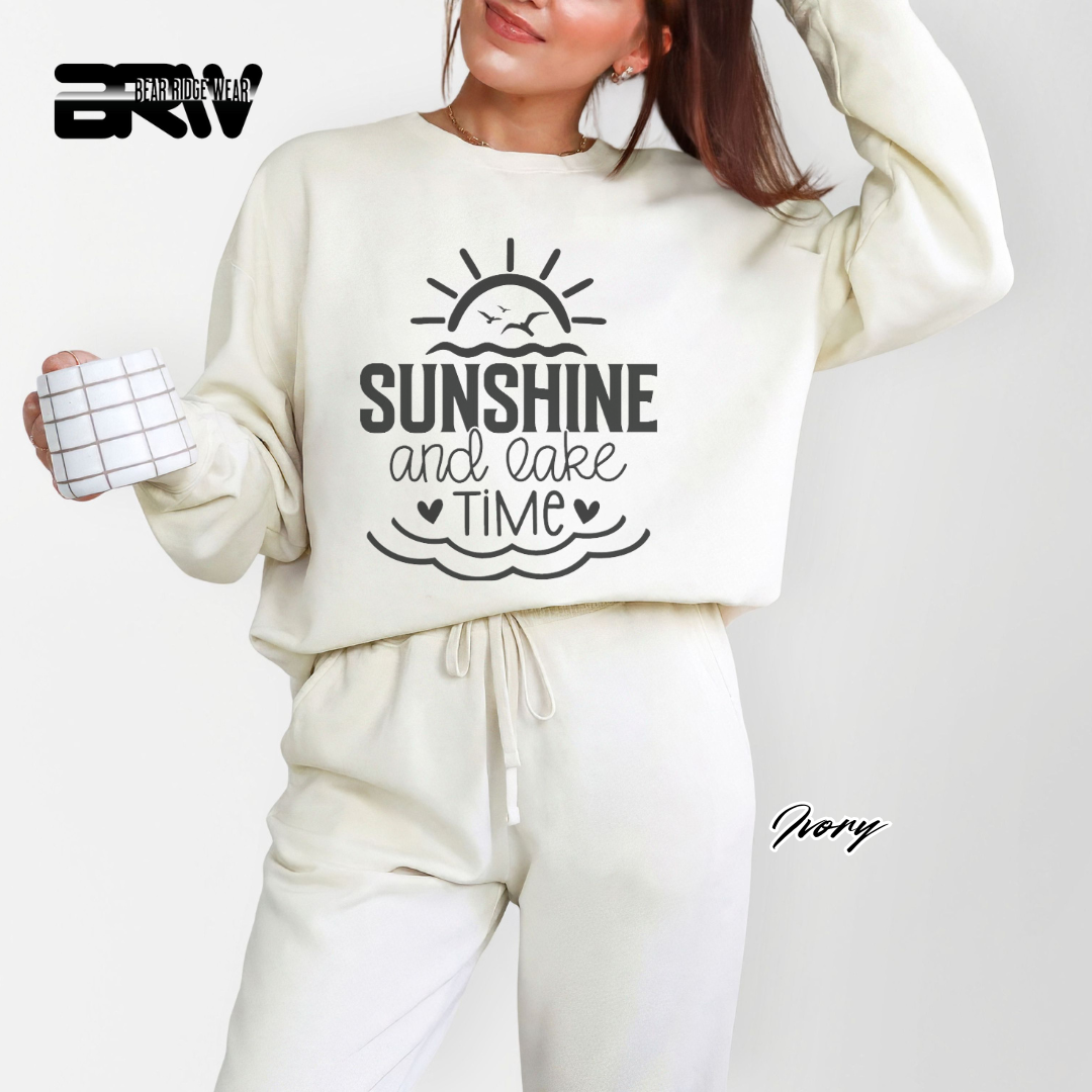 'Sunshine and Lake Time' Crewneck Sweatshirt