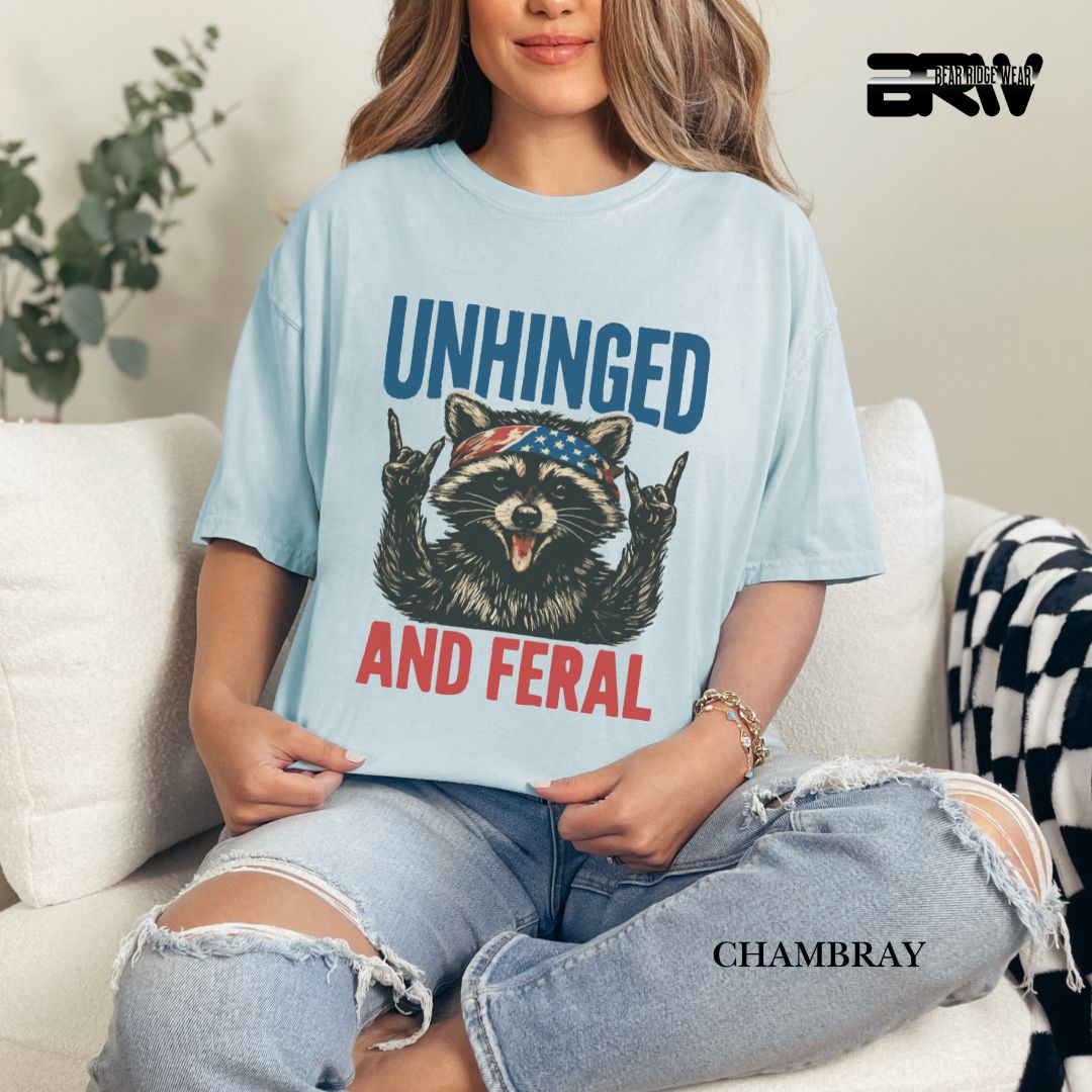 Unhinged and Feral-Raccoon- Patriotic Tee