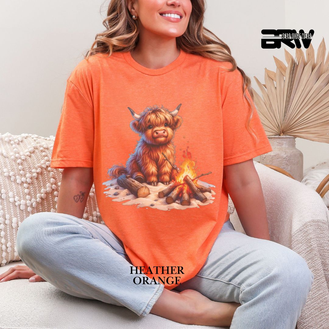'Highland Cow-Bonfire' 2 Summer Tee