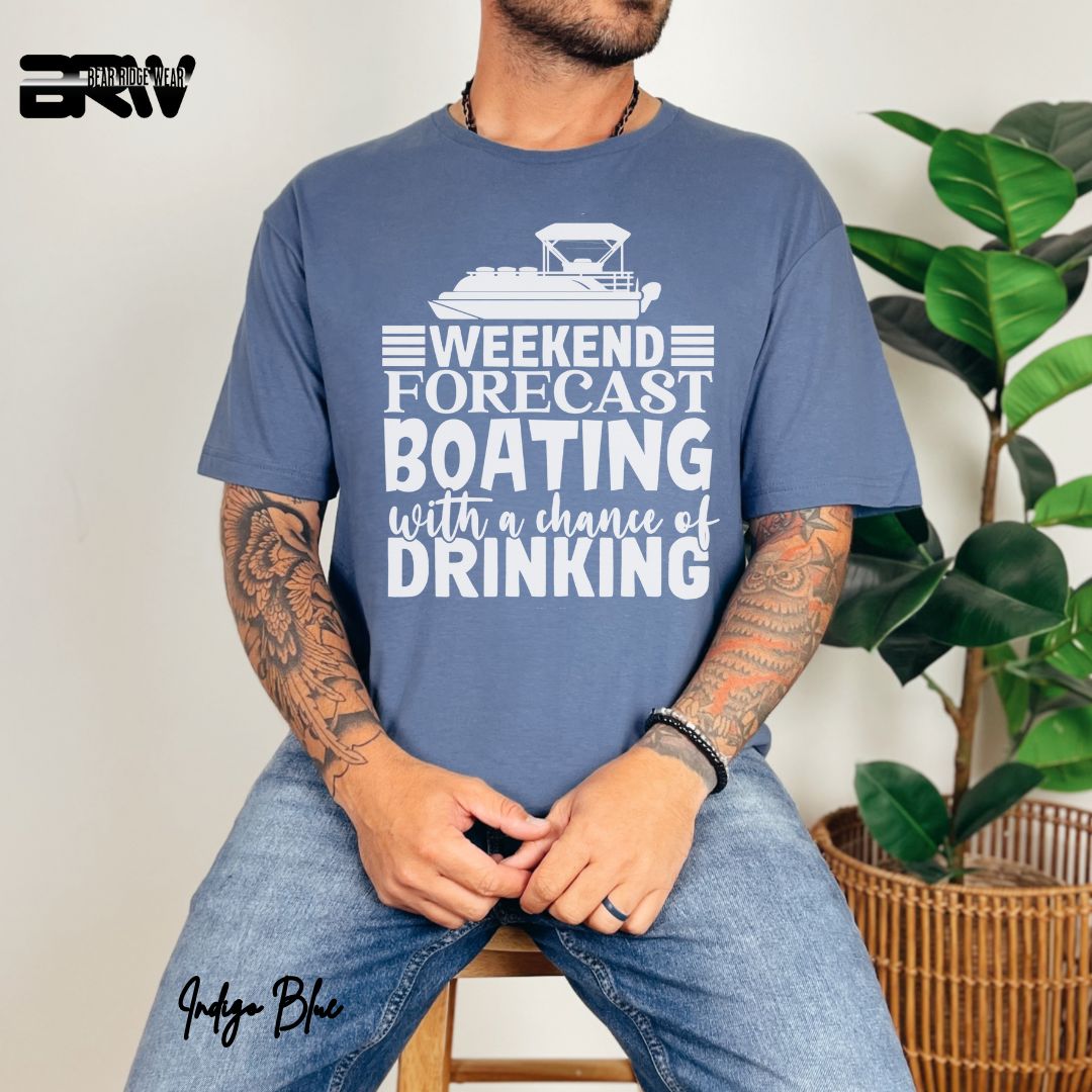 'Weekend Forecast-Boating' Summer T- Shirt