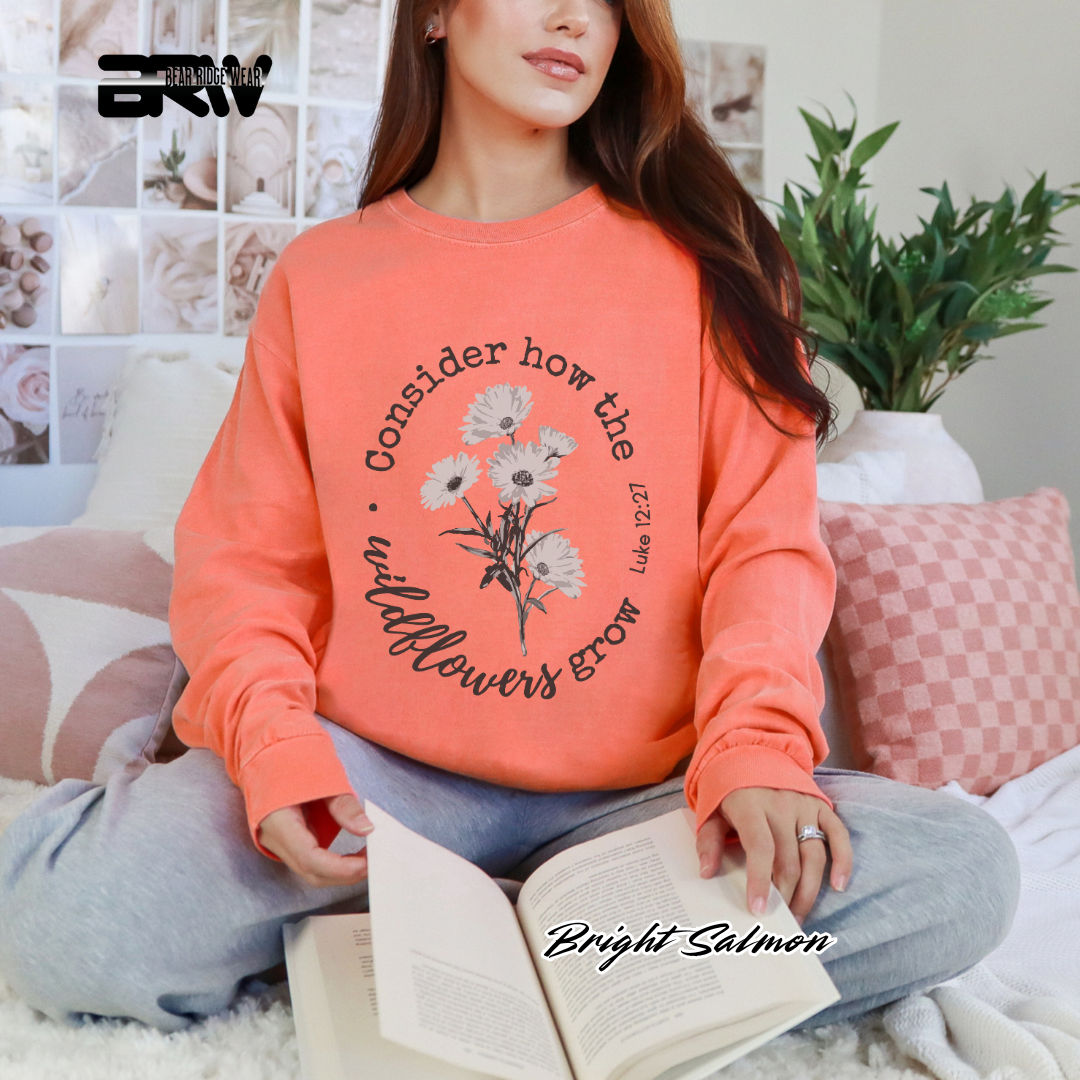'Consider How The Wildflower Grow' Faith Long-Sleeve Tee