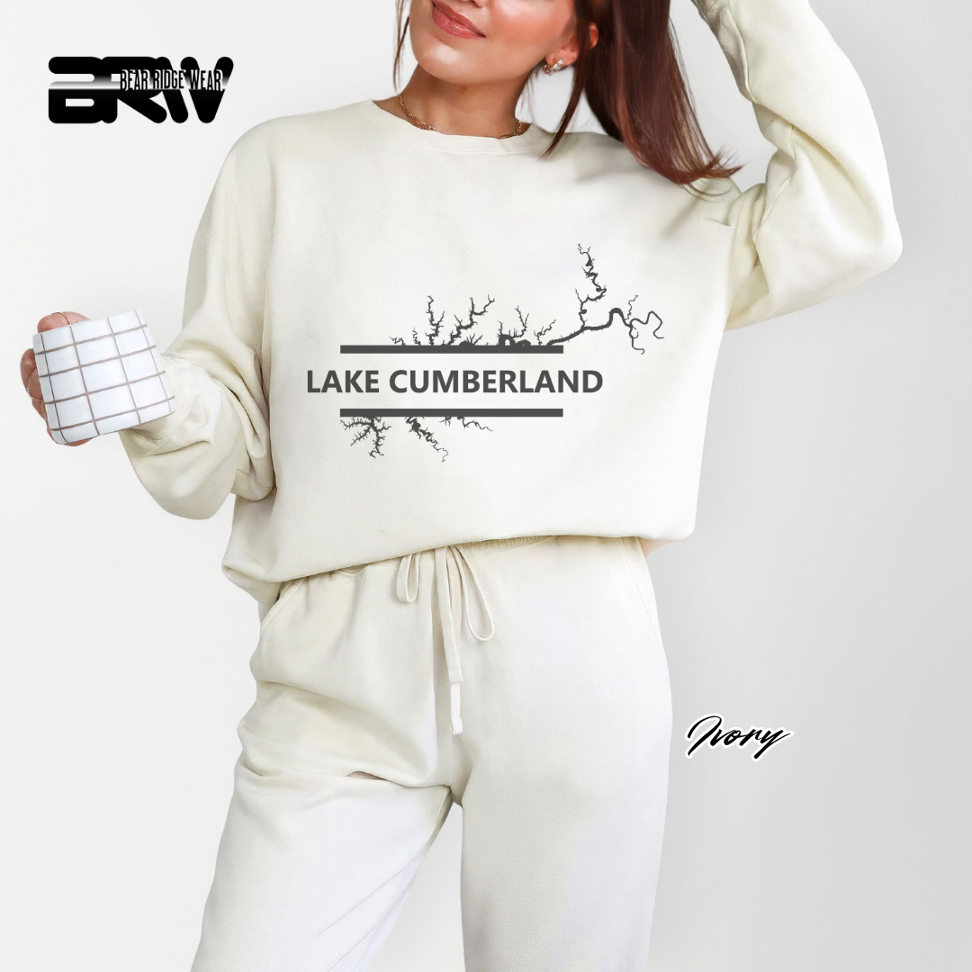 'Bold Lake Cumberland and Map' Crewneck Sweatshirt