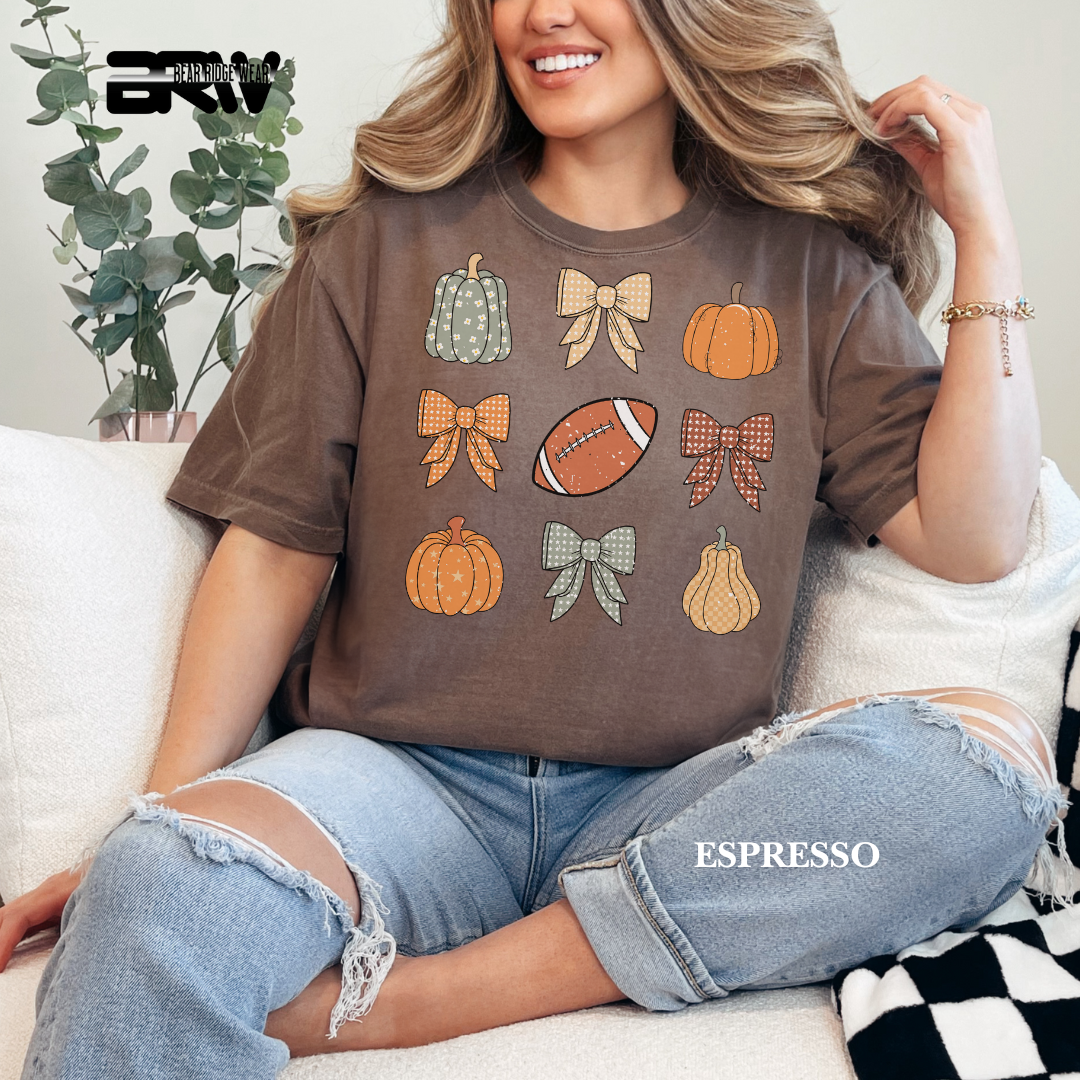 'Pumpkin Distressed Football' Fall Tee