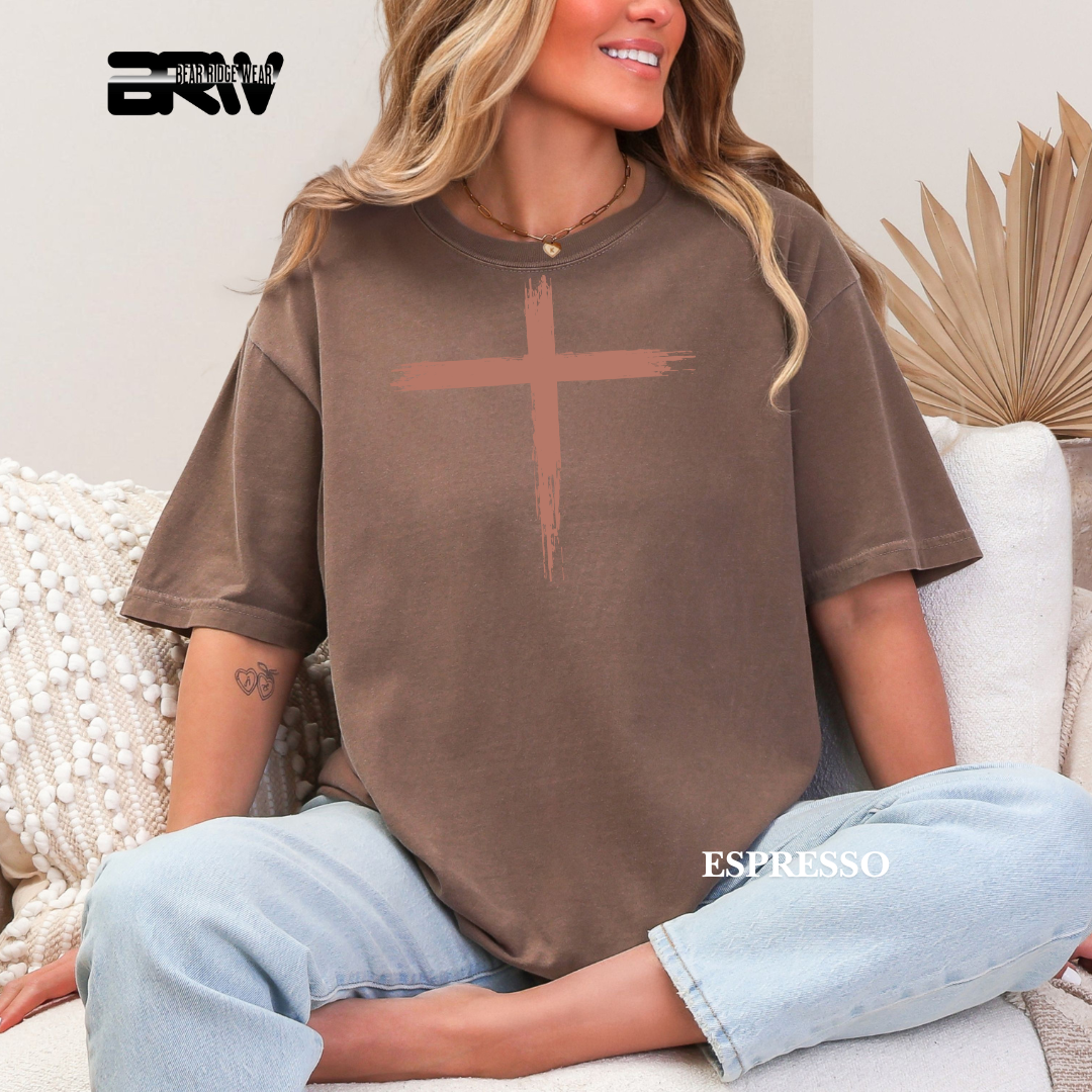 'Cross-Brush Storkes' Faith Tee