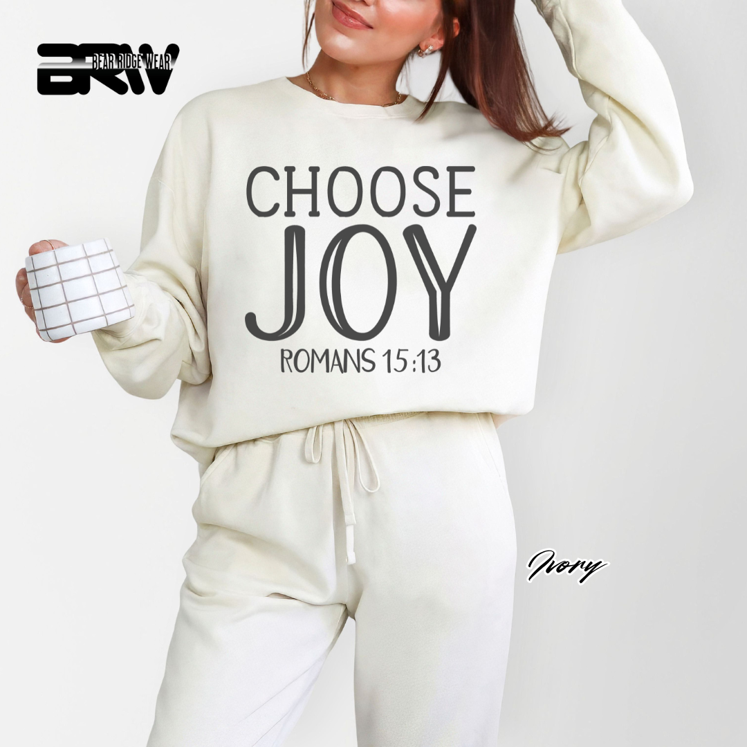 'Choose Joy, Romans 15:13' Faith Long-Sleeve Tee
