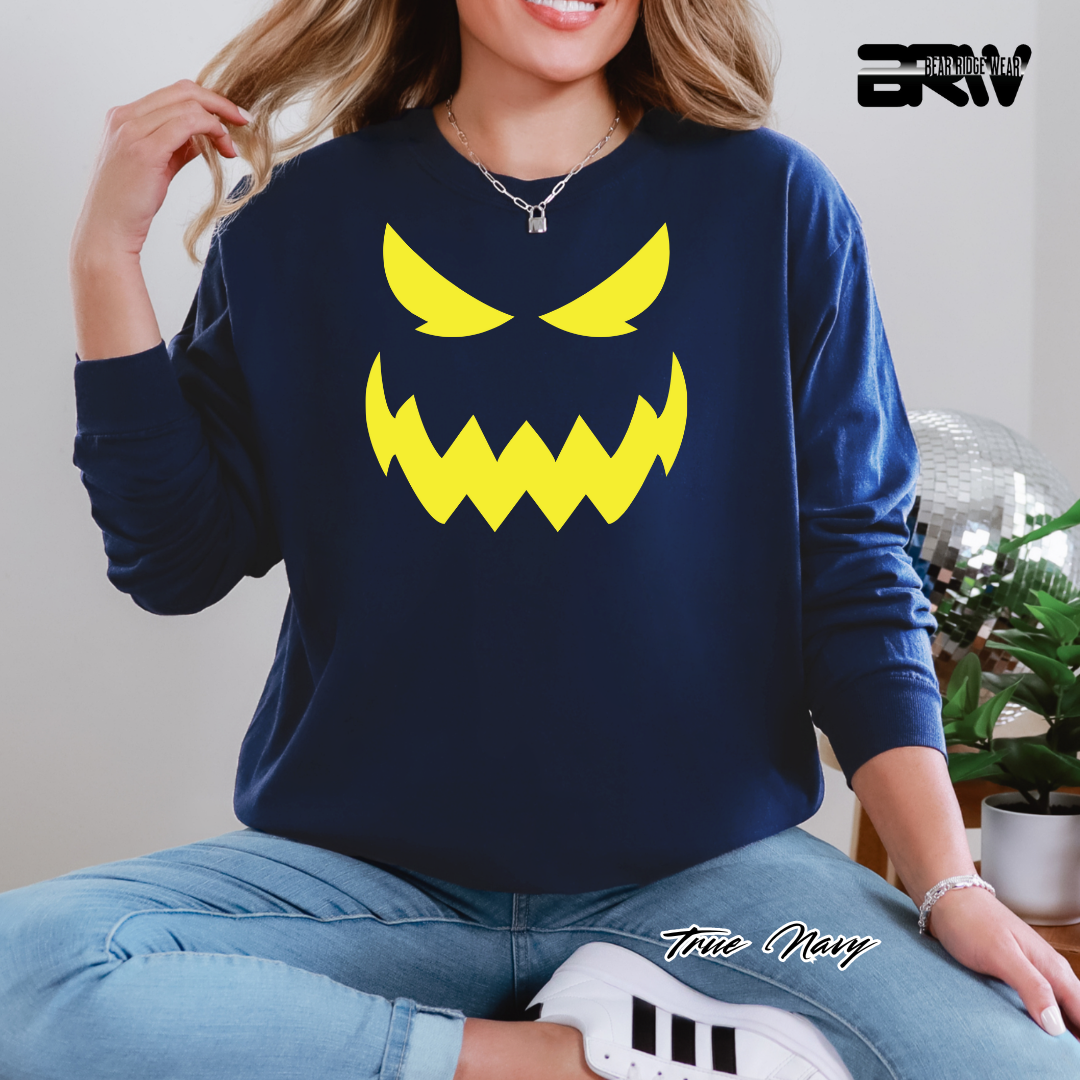 'Scary Pumpkin face' Fall Long-Sleeve Tee