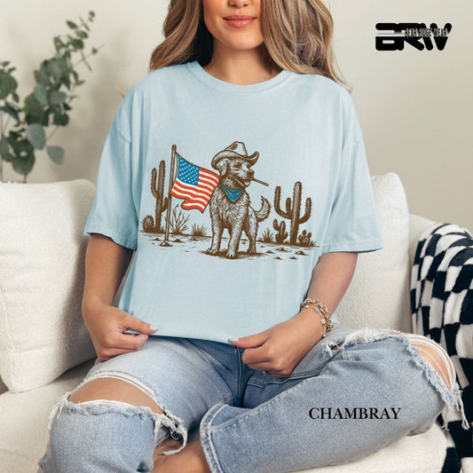 Dog-Flag- Patriotic Tee