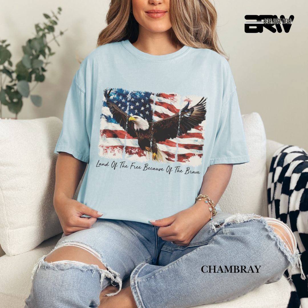 Land Of The Free-Eagle- Patriotic Tee