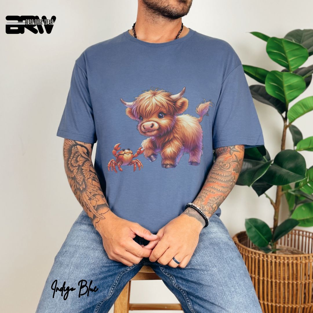 'Highland Cow-Crab' Summer T- Shirt