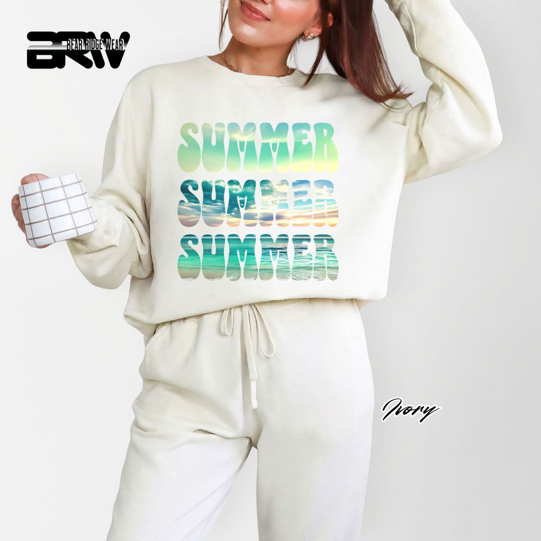 'Vibrant Summer Bubble Letter' Summer Long Sleeve Tee