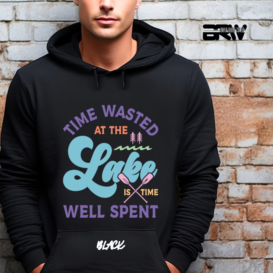 'Time Wasted At The Lake Is Time Well Spent' Summer Hoodie