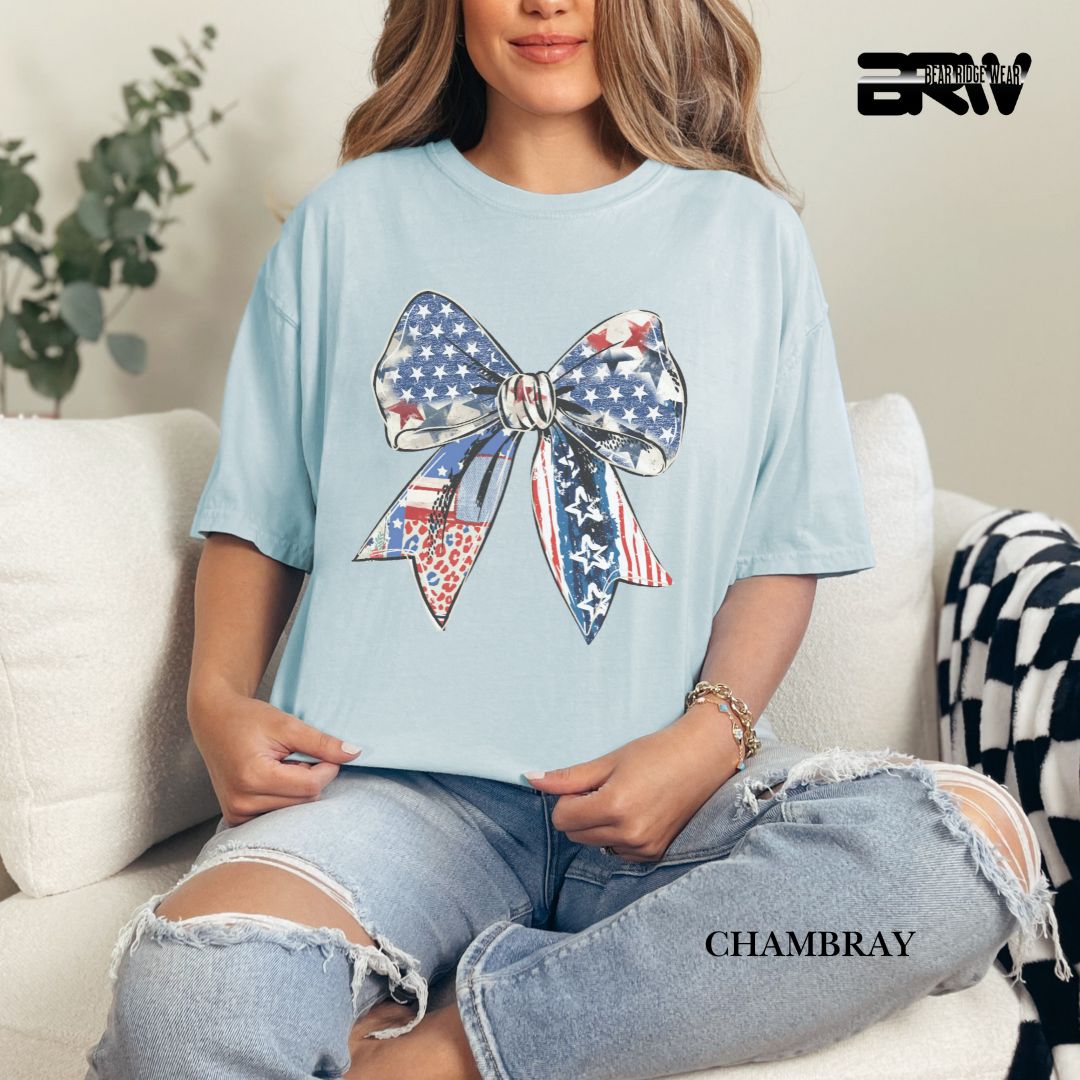 Bow- Patriotic Tee