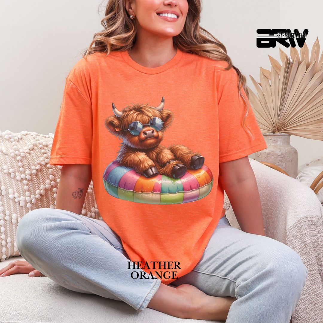 'Highland Cow-Float' 2 Summer Tee