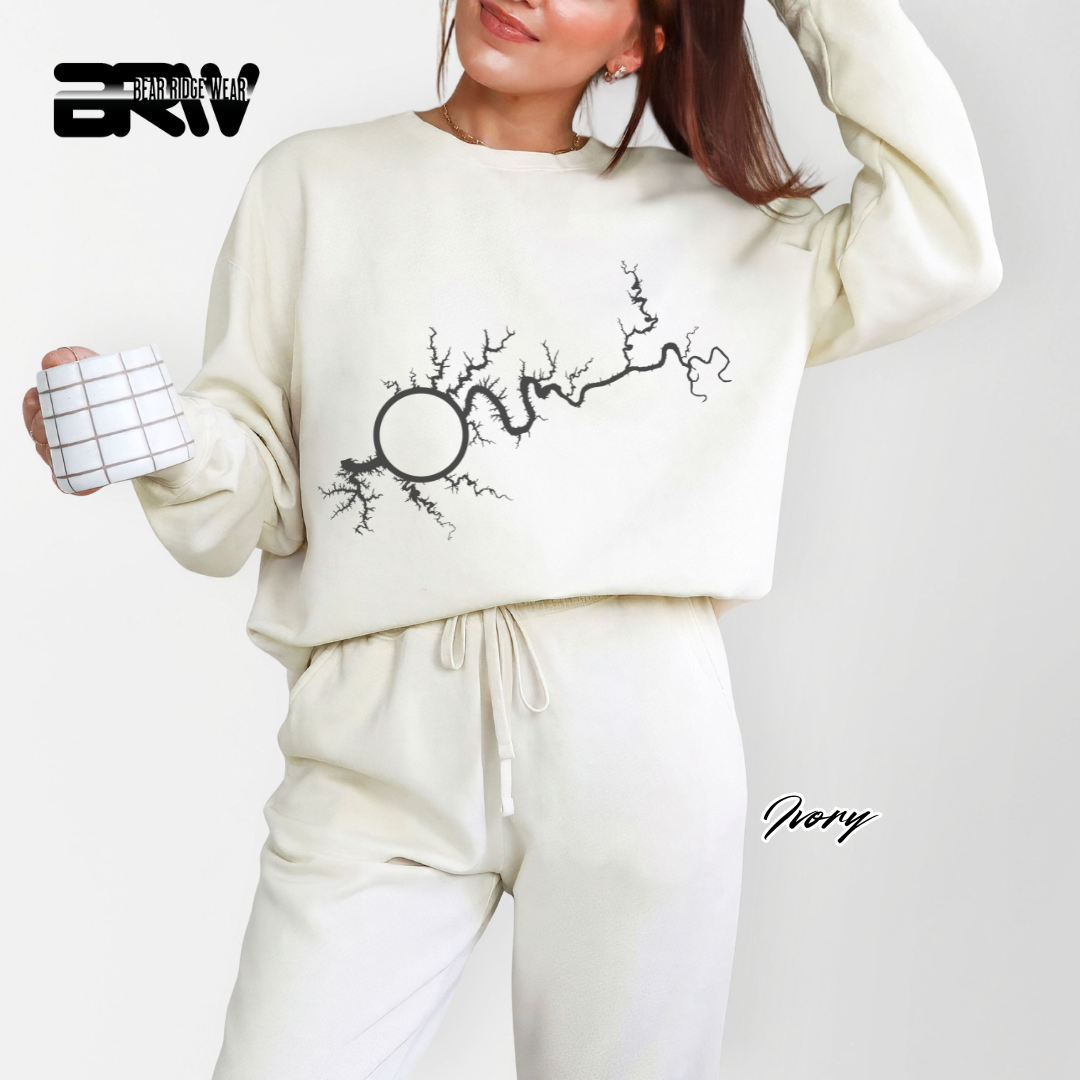 'Lake Cumberland Map' Crewneck Sweatshirt