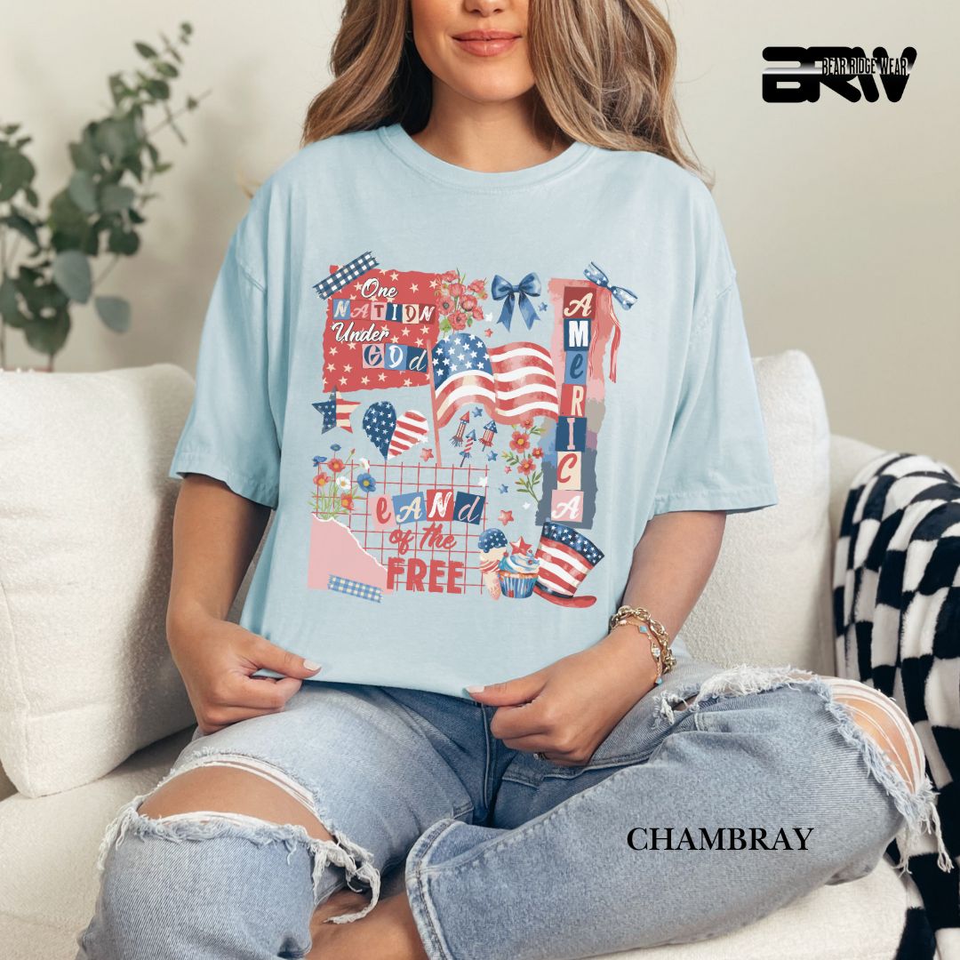 America One Nation- Patriotic Tee