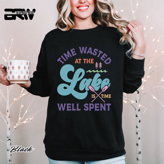 'Time Wasted At The Lake' Summer Crewneck Sweatshirt