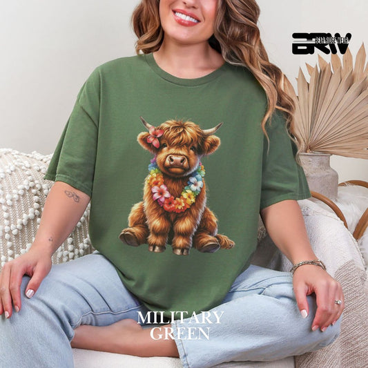 'Highland Cow-Lei' 2 Summer Tee
