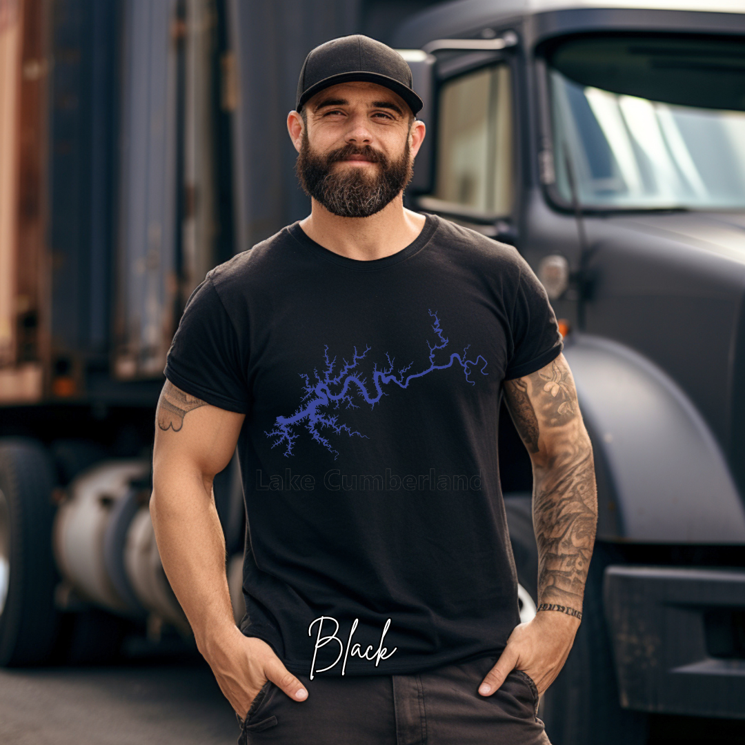"Blue Lake Cumberland Map" T-shirt