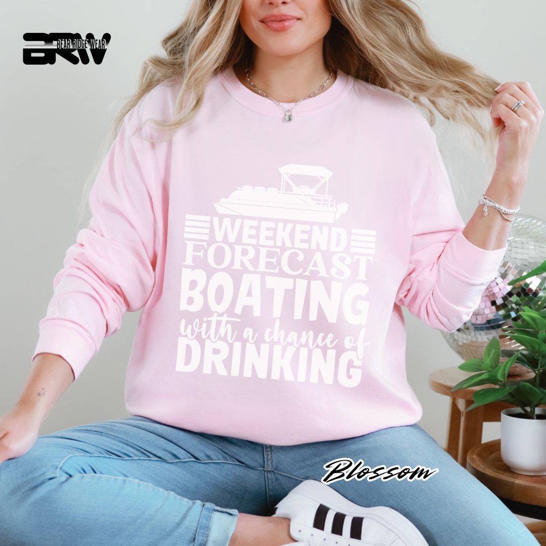 'Weekend Forecast-Boating' Summer Long Sleeve Tee