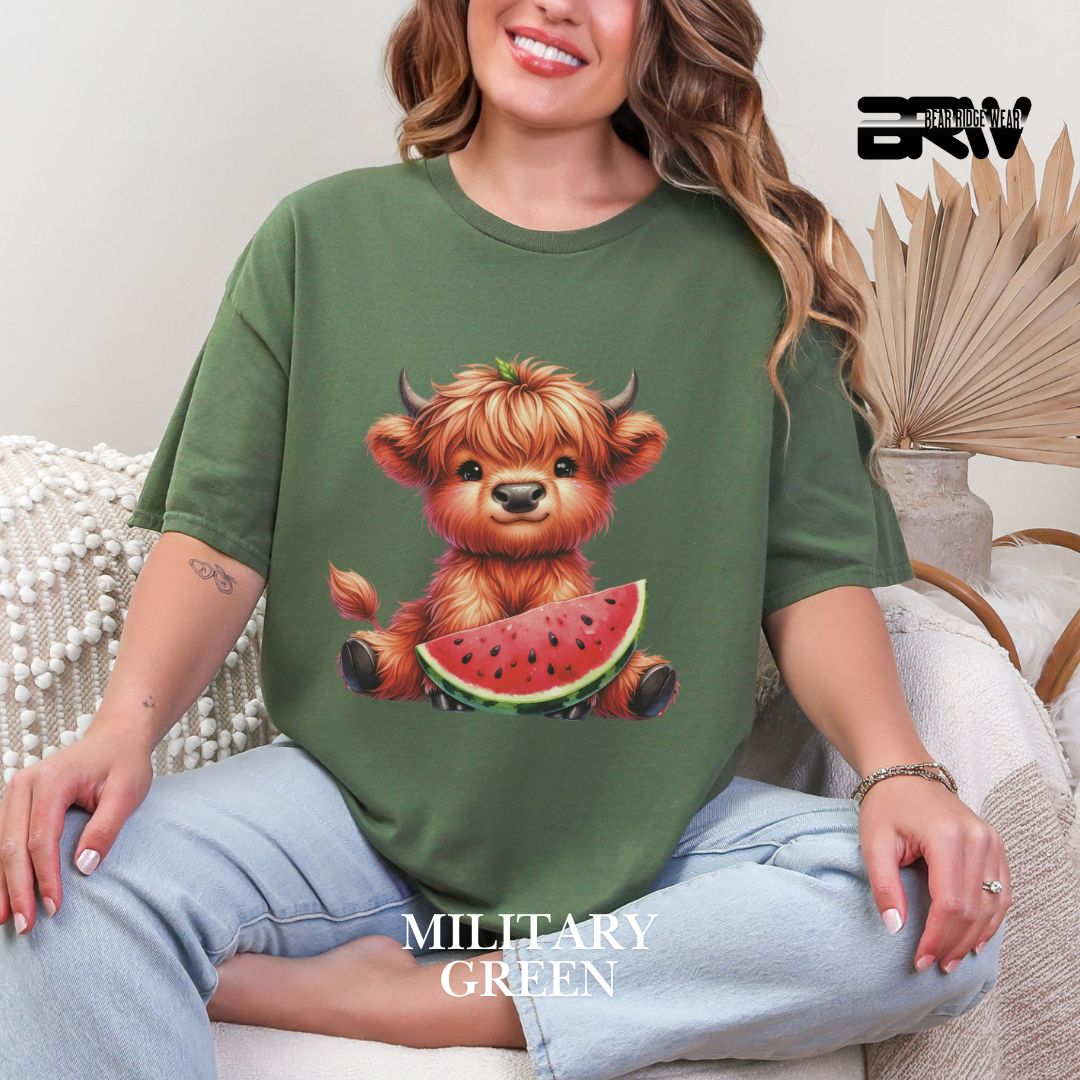 'Highland Cow-Watermelon' 2 Summer Tee