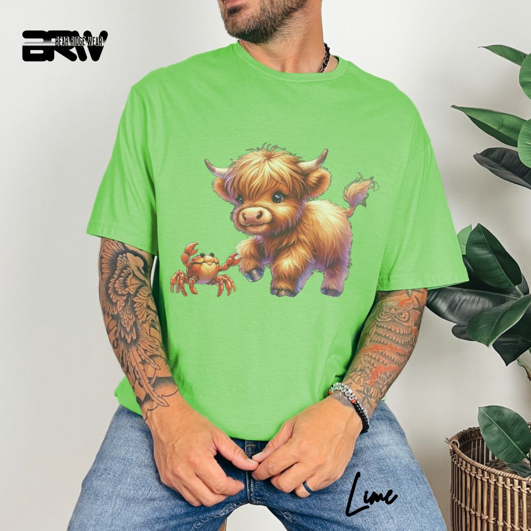 'Highland Cow-Crab' Summer T- Shirt