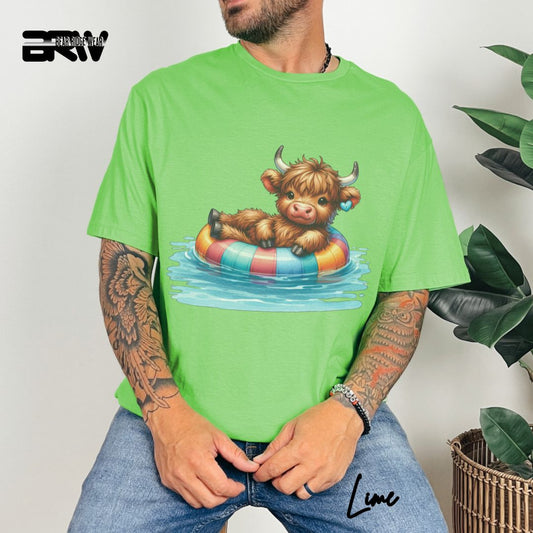 'Highland Cow-Float Summer T- Shirt