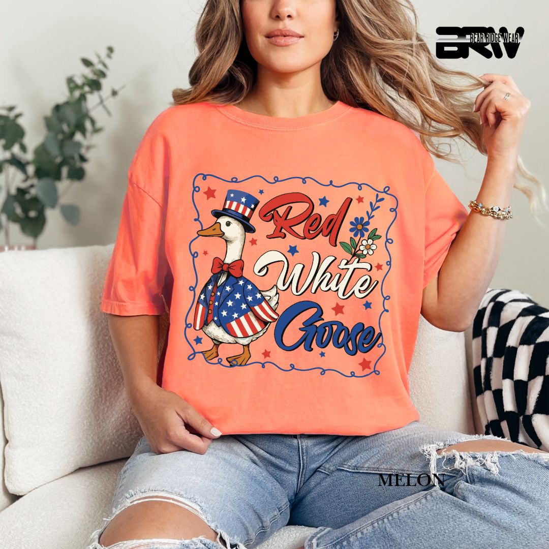 Red-White Goose- Patriotic Tee