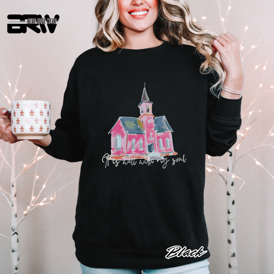 'It Is Well With My Soul' Faith Crewneck Sweatshirt