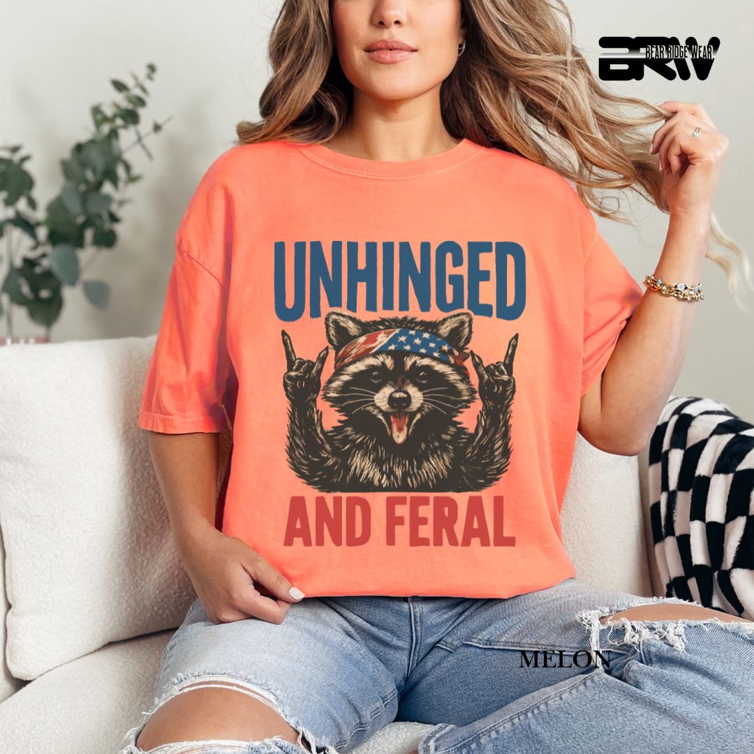 Unhinged and Feral-Raccoon- Patriotic Tee