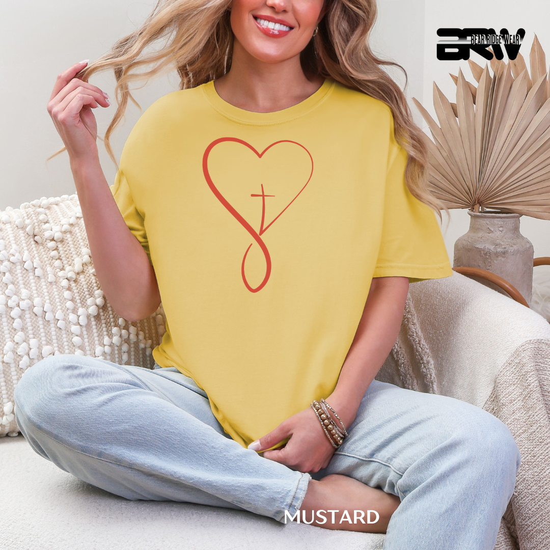 'Heart With Cross-Red' Faith Tee