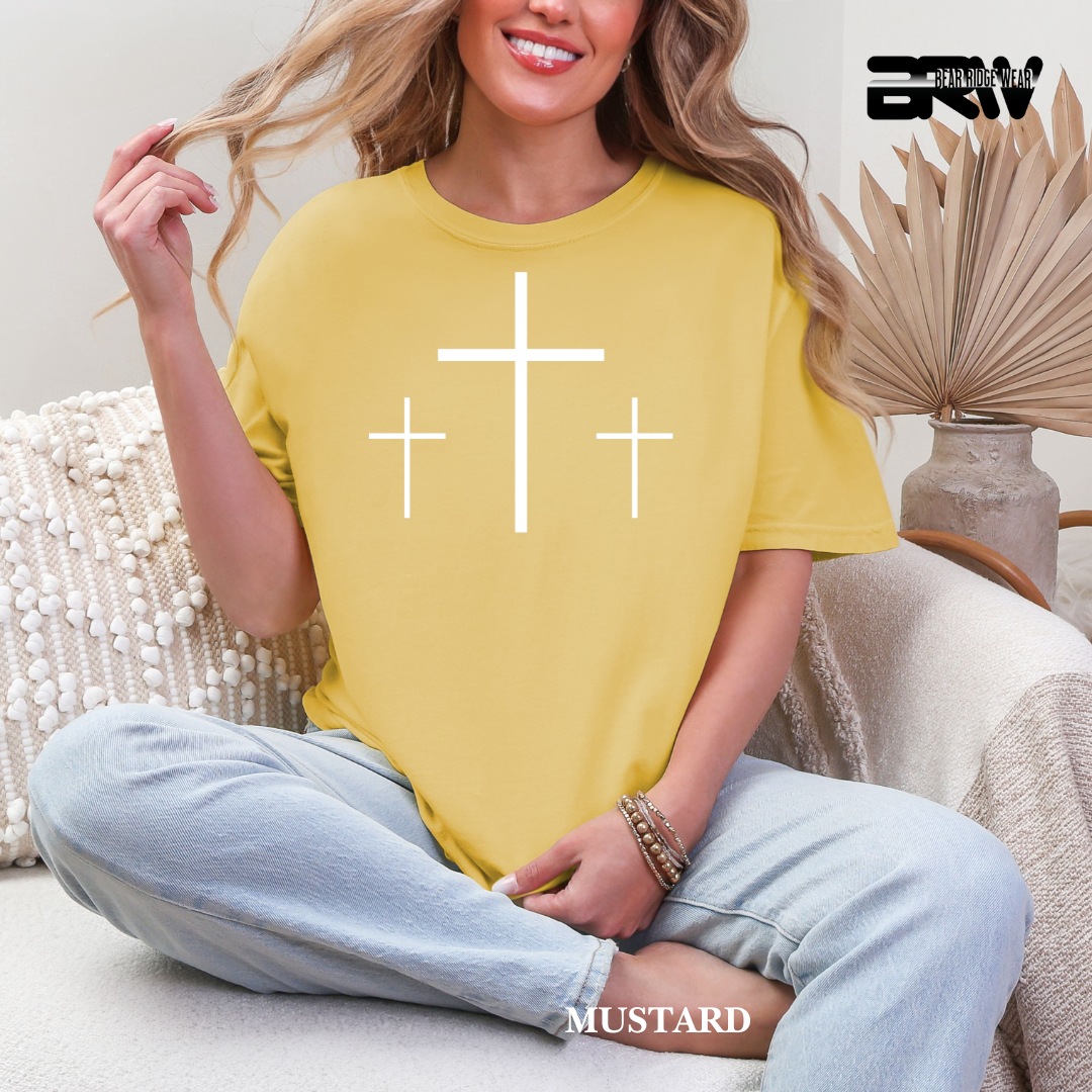 'Crosses-3-White' Faith Tee