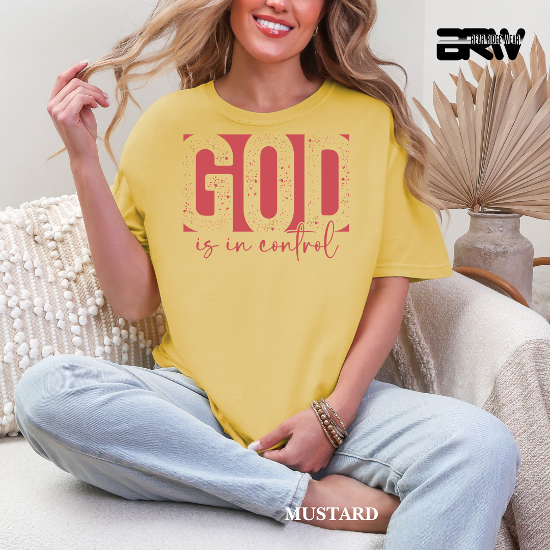 'God Is In Control-Pink' Faith Tee